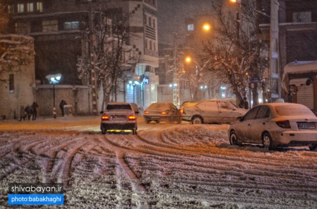 هوای اردبیل بحرانی شد؛ شهر زیر نیم متر برف